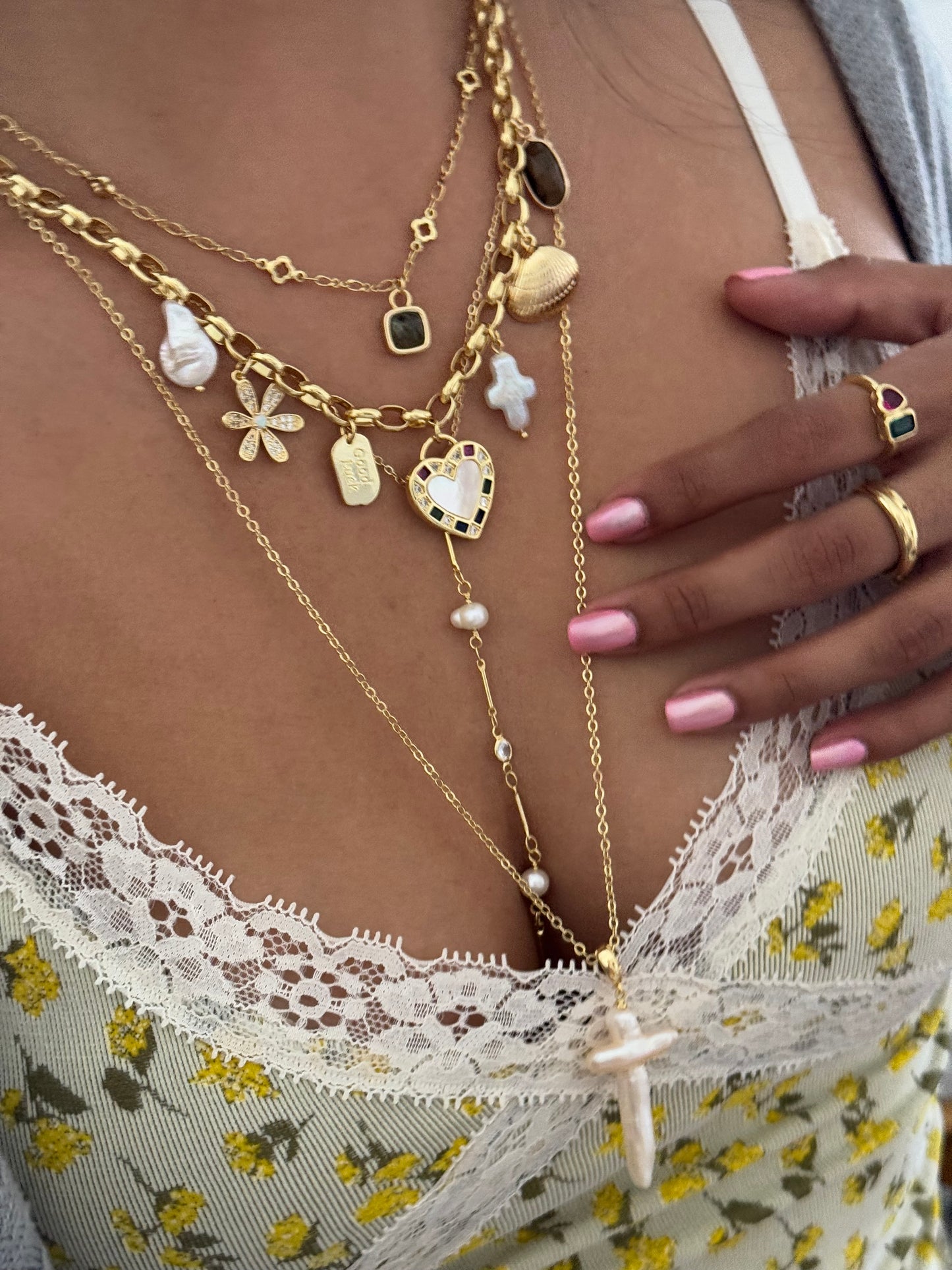 Pearl Cross Necklace