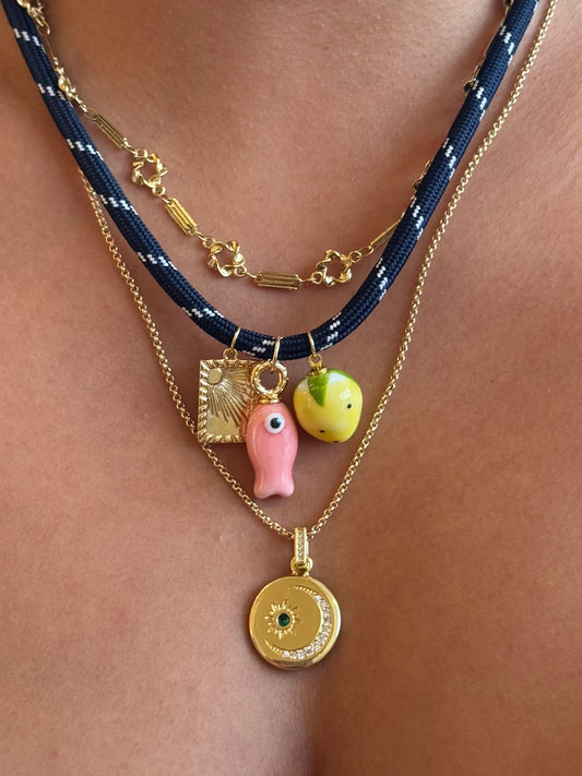 Navy Blue Paracord Necklace