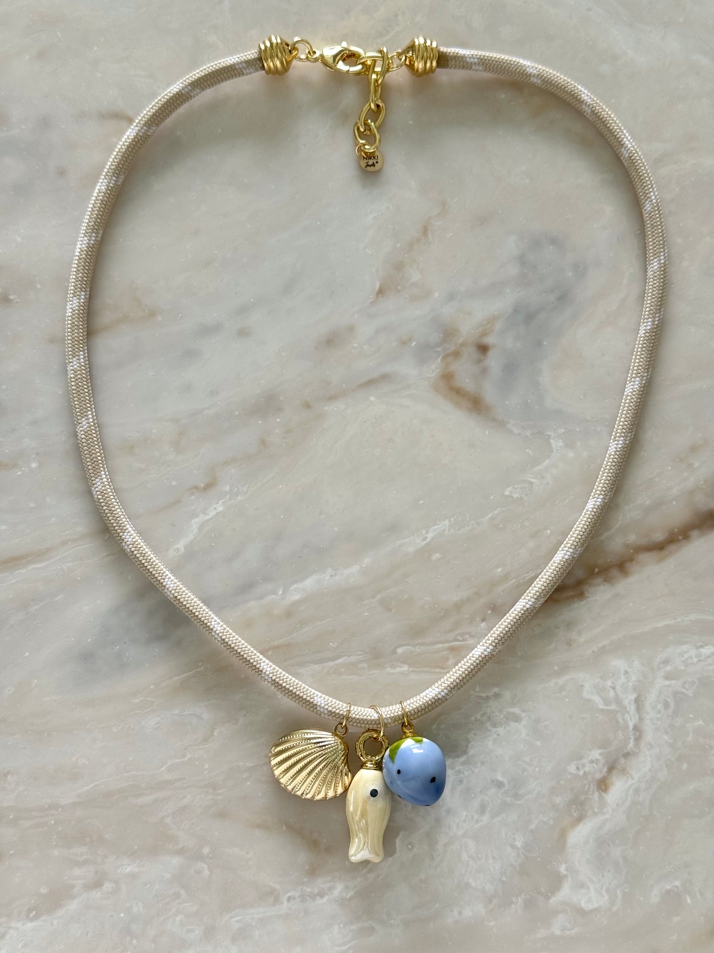 Beige Paracord Necklace