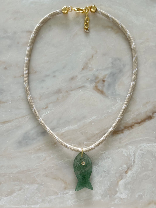 Beige Paracord Necklace