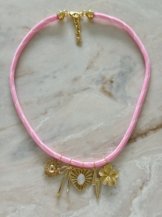 Pink Paracord Necklace