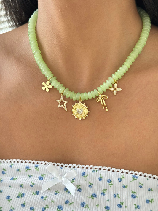Green Gems Charm Necklace