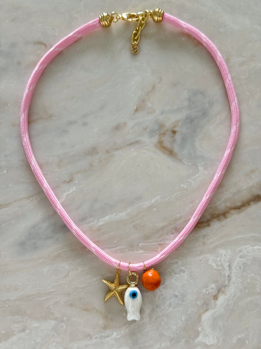 Pink Paracord Necklace