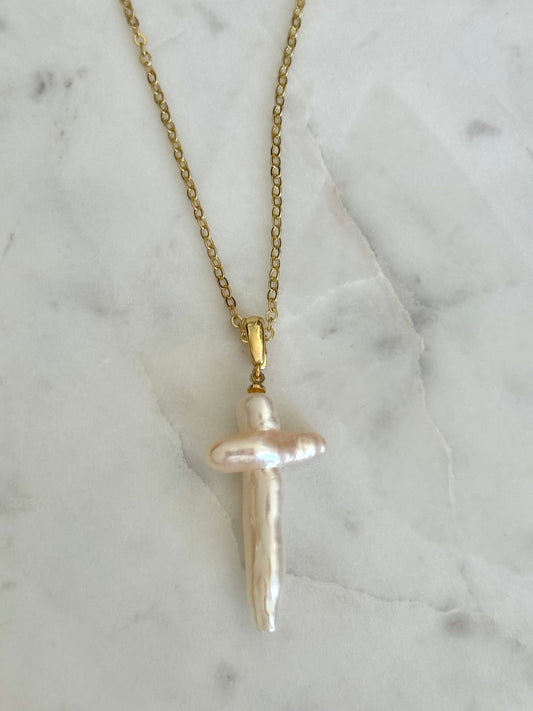 Pearl Cross Necklace