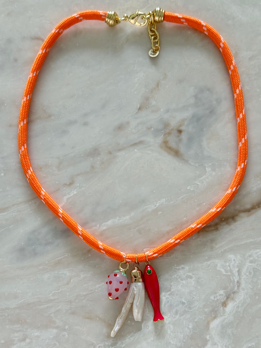 Orange Paracord Necklace