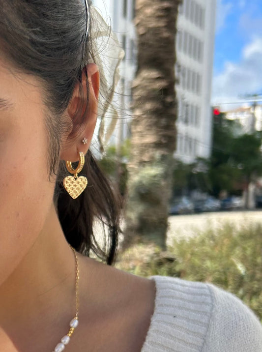 Checkered Heart Earrings