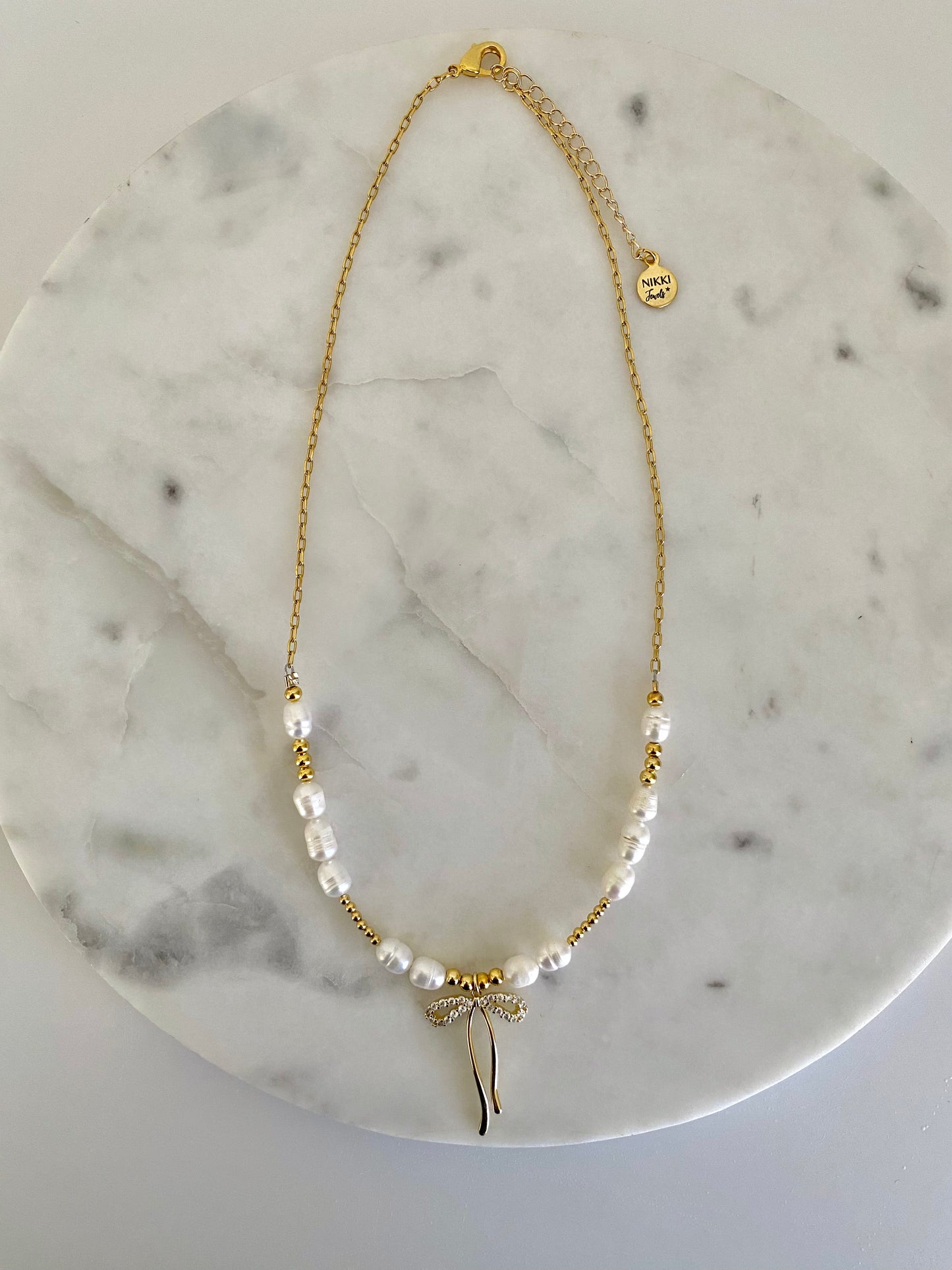 Sparkly Bow Necklace