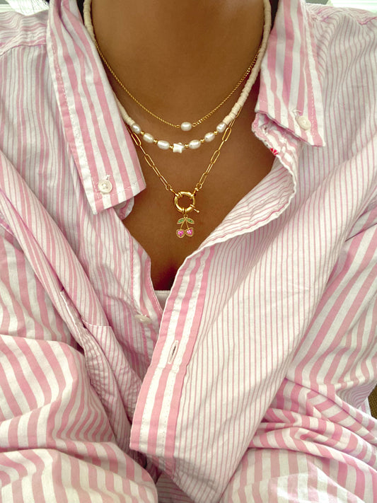 Cherry Bomb Necklace And Earrings Set