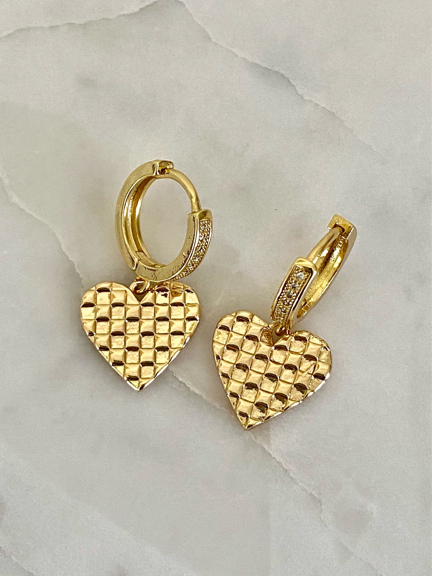 Checkered Heart Earrings