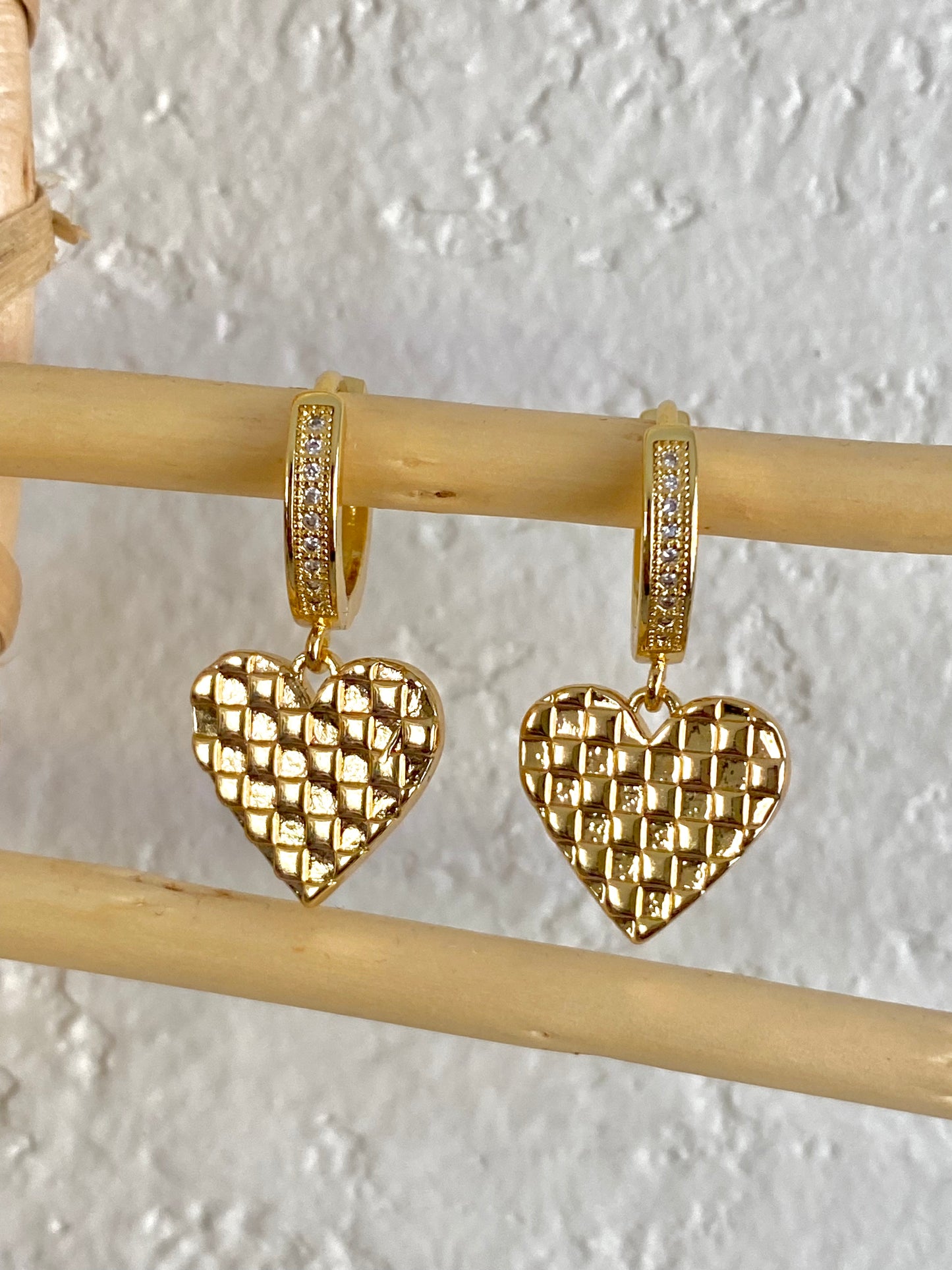 Checkered Heart Earrings