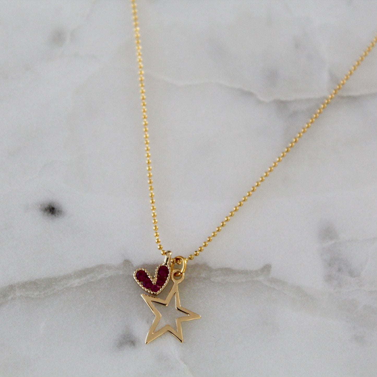 Heart Set | Heart Drop Earrings | Dainty Heart Necklace