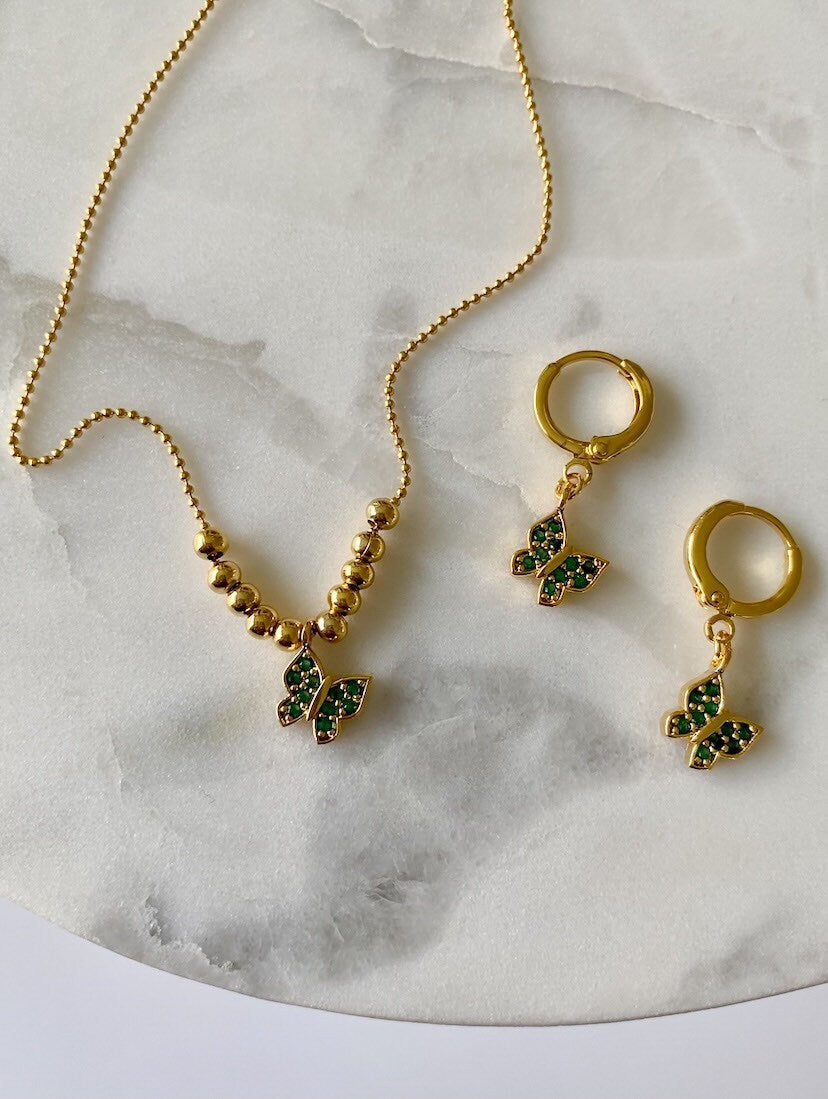 Emerald Butterfly Set
