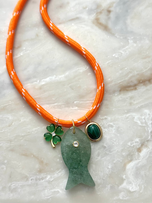 Orange Paracord Necklace