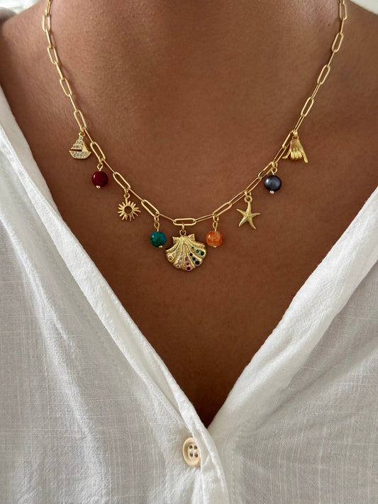 Dainty Colorful Charm Necklace