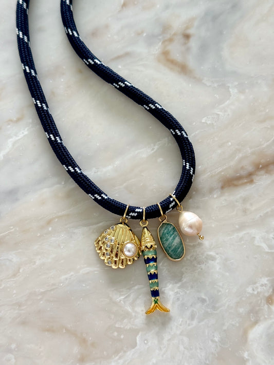 Navy Blue Paracord Necklace