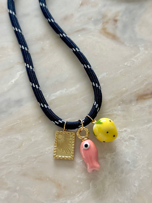 Navy Blue Paracord Necklace