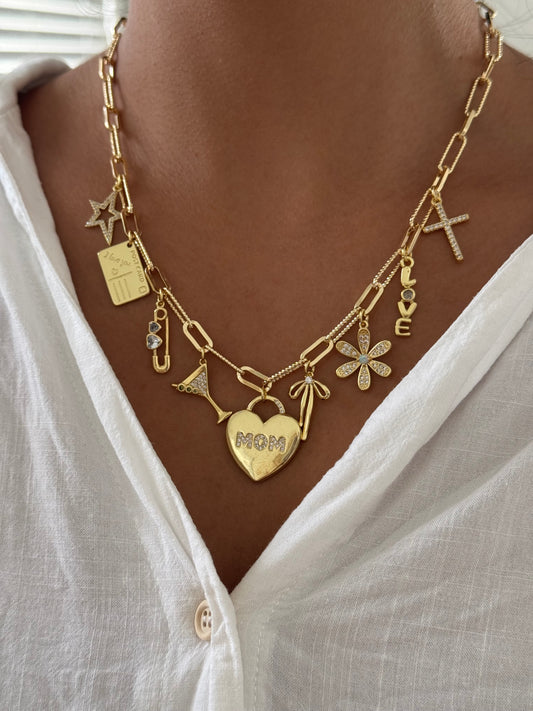 Love You Mom Charm Necklace