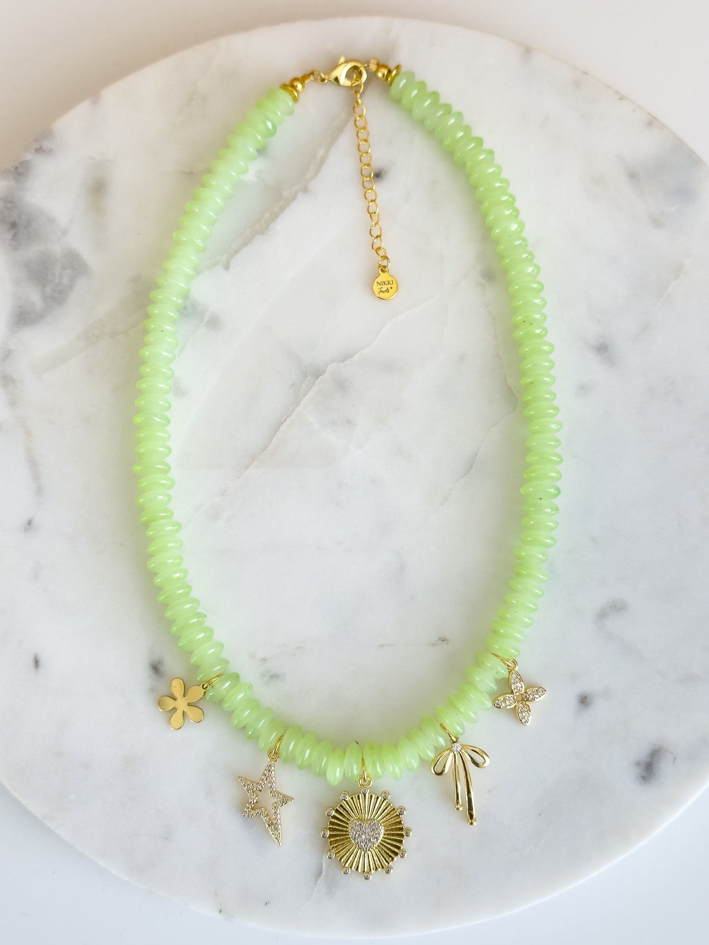 Green Gems Charm Necklace