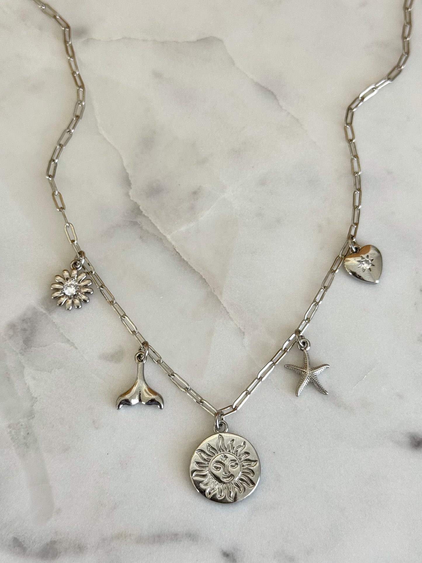 Silver Dainty Charm Necklace