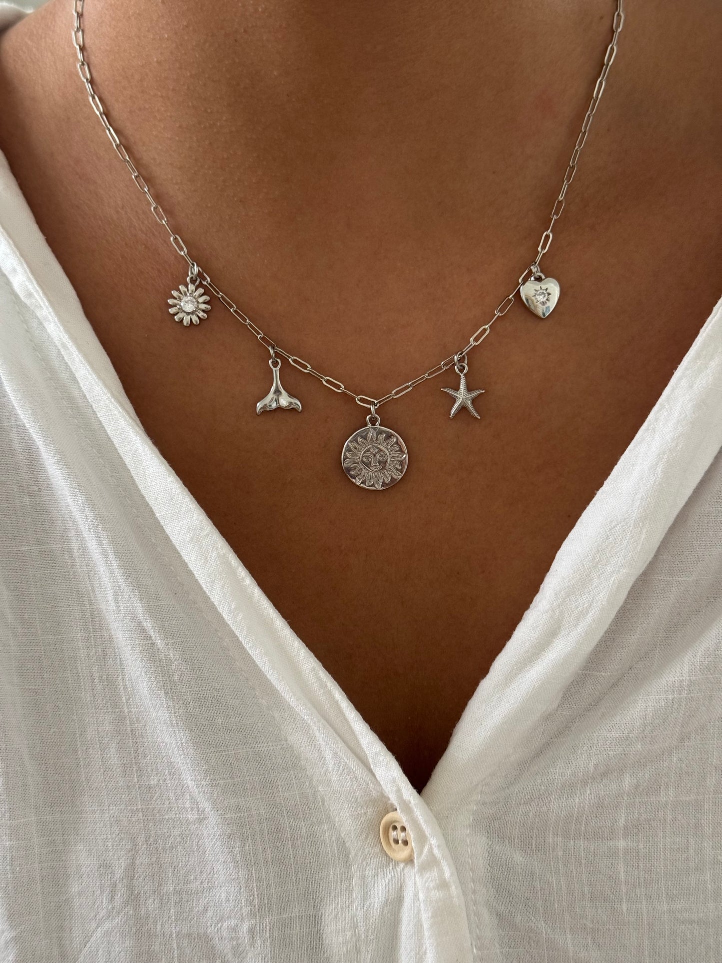 Silver Dainty Charm Necklace