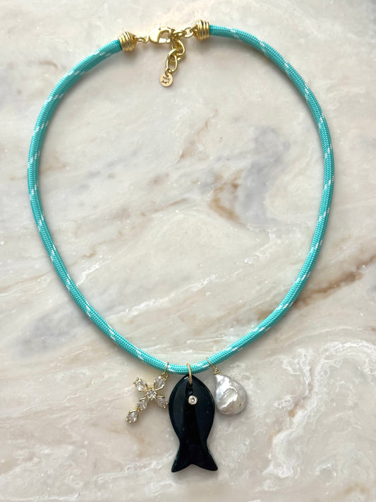 Turquoise Paracord Necklace
