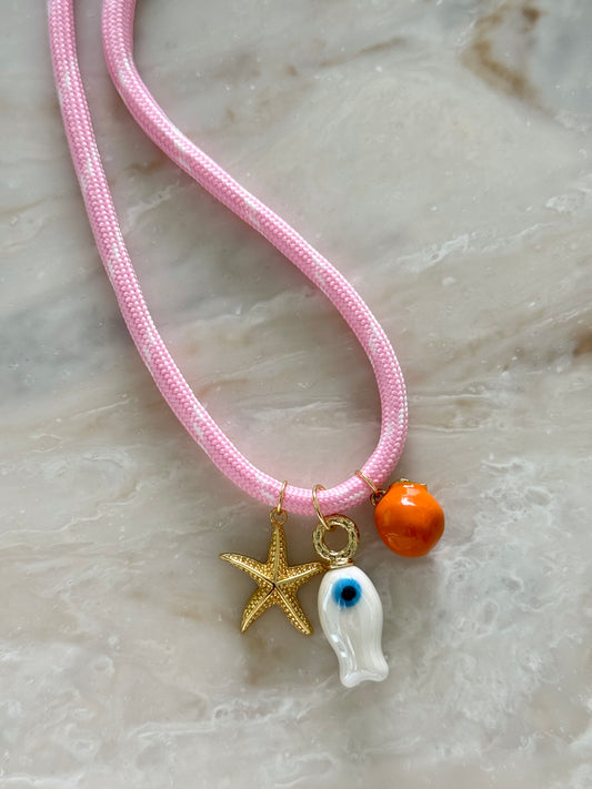 Pink Paracord Necklace