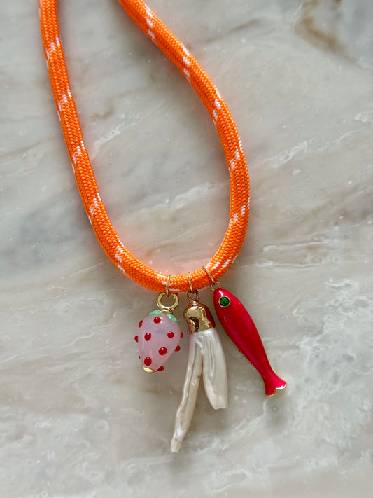 Orange Paracord Necklace