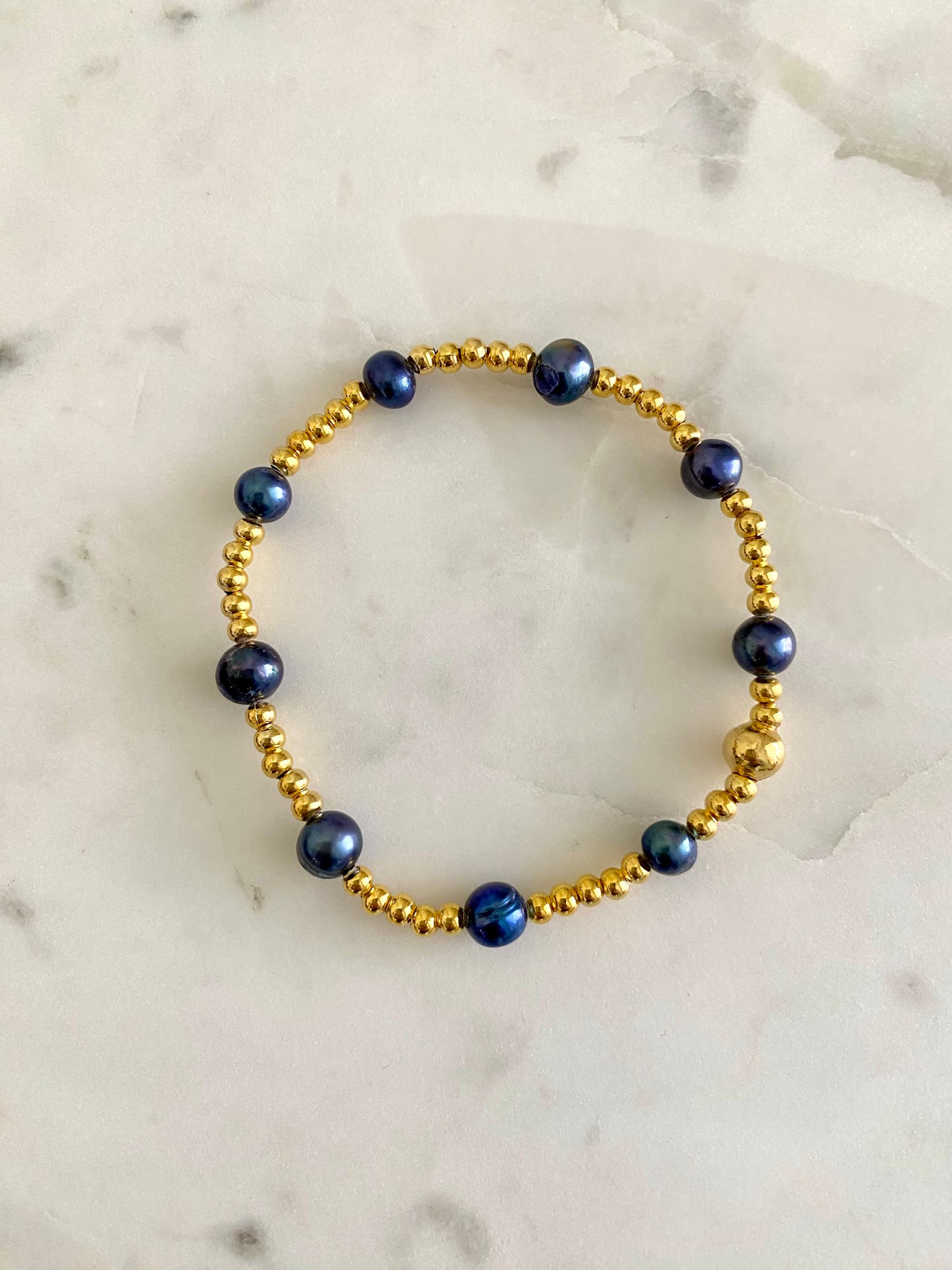 Blue and Gold Bracelet